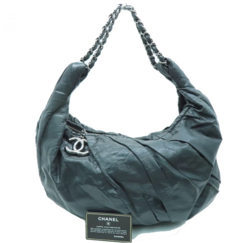 💎 CHANEL 💎 RARE CROISSANT ZIPPER CLOSURE REAL LEATHER - Picture 2 of 12